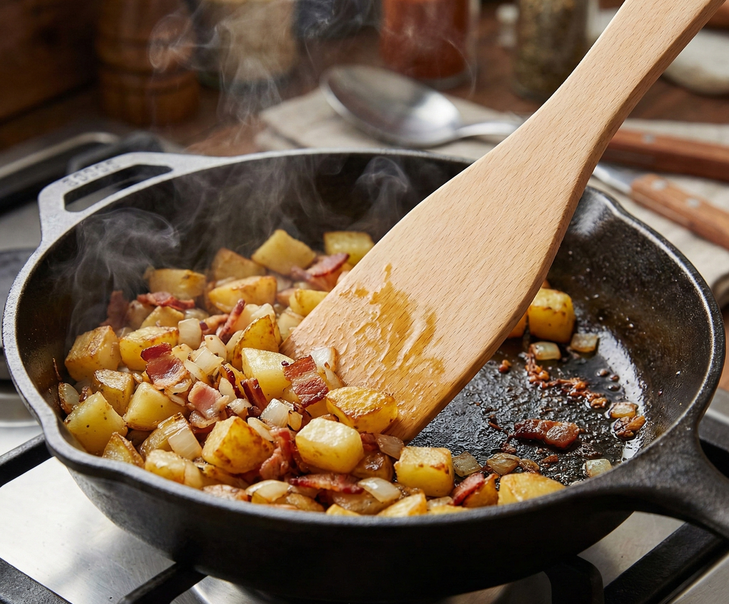 Kochbesteck-Set 3-Teilig - Buchenholz - Premium Qualität - Kochlöffel Pfannenwender Schneebesen