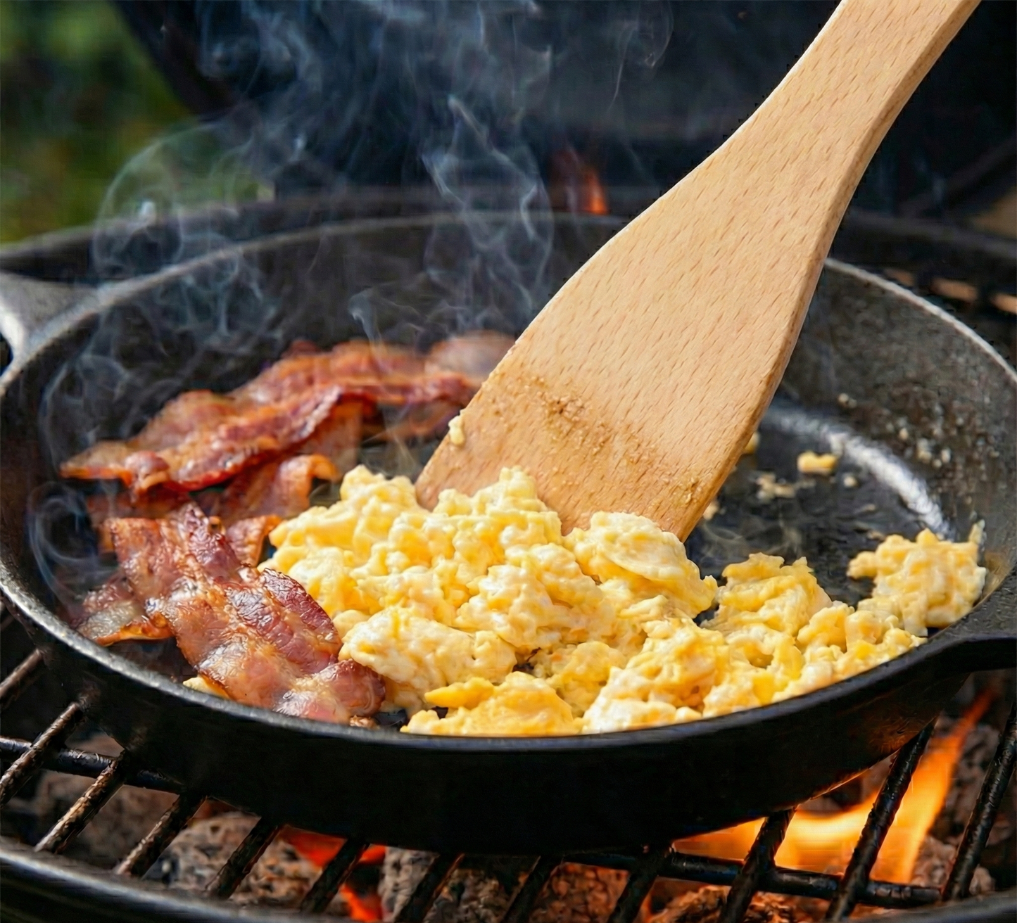 Grillbesteck-Set 4-Teilig - Buchenholz - Premium Qualität - Grillzange Grillgabel Pfannenwender Kapselheber